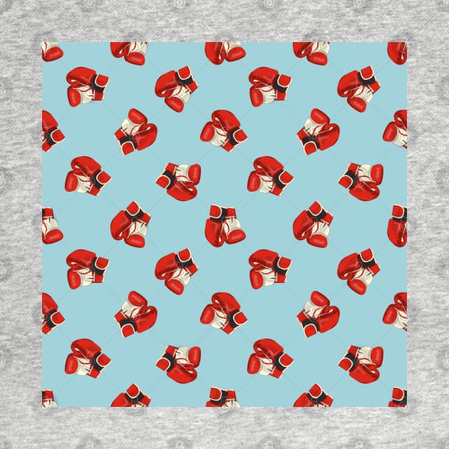 Red Boxing Gloves Pattern by okpinsArtDesign